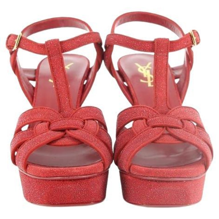 YSL Red Tribute in Heels For Sale at 1stDibs