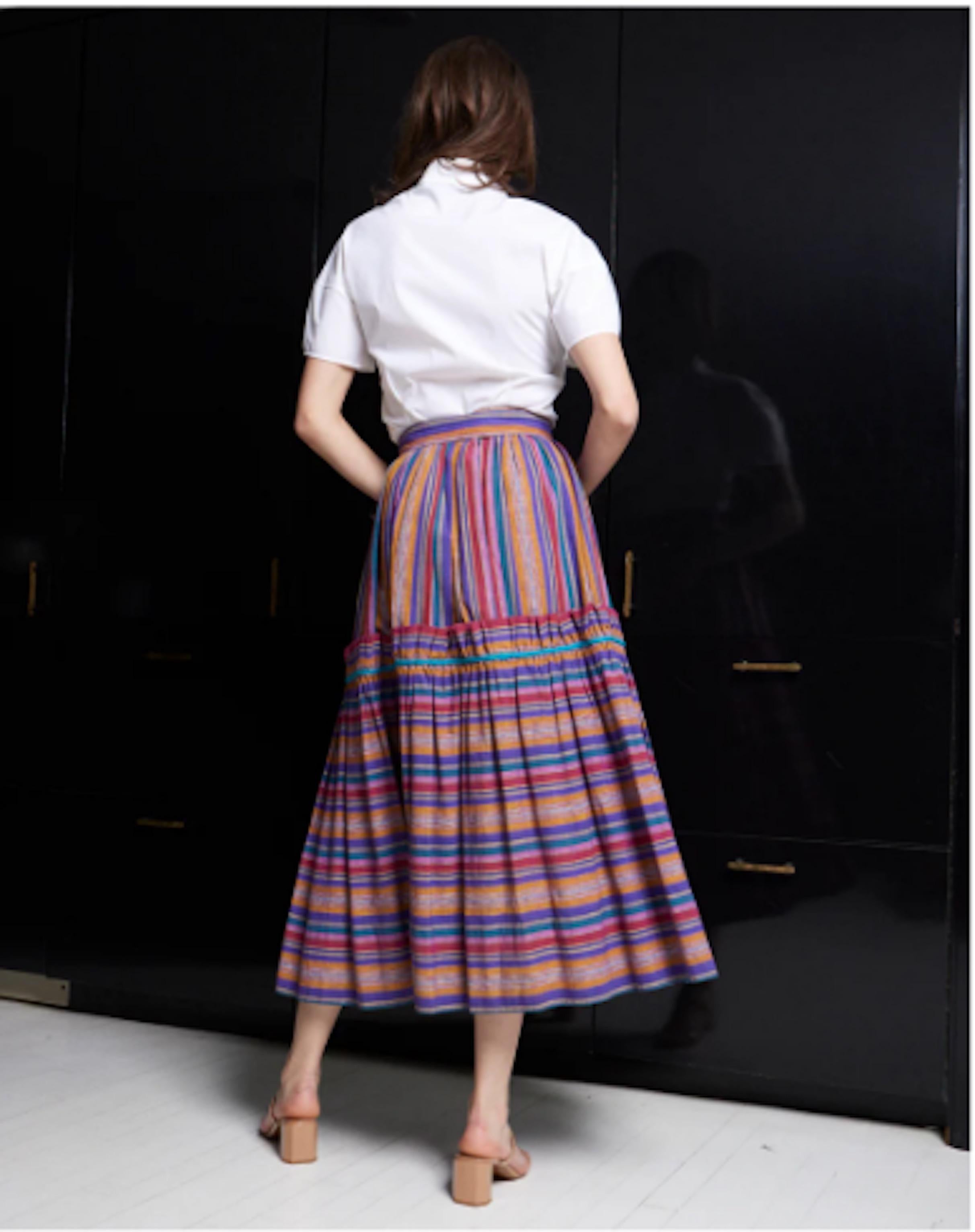 Falda YSL Rive Gauche años 70 Gris en venta