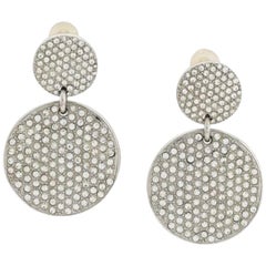 Vintage YSL Rive Gauche Crystal Earrings 80s