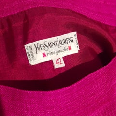 YSL Rive Gauche fuchsia silk skirt, 1990s vintage