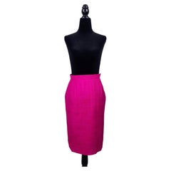 YSL Rive Gauche fuchsia silk skirt, 1990s vintage