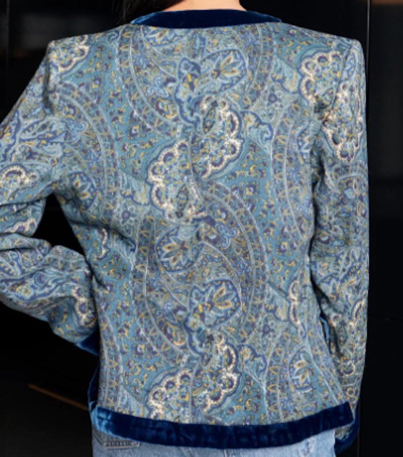 YSL Rive Gauche Paisley Blazer In Excellent Condition For Sale In New York, NY