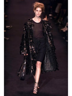 YSL Rive Gauche Tom Ford 2004 Runway Lace Up Heels 38.5