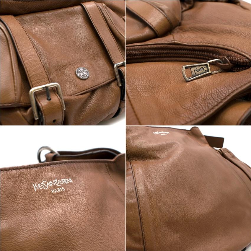 Women's YSL Rive Gauche Vintage Brown Leather Handbag	