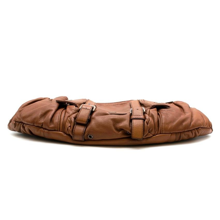 YSL Rive Gauche Vintage Brown Leather Handbag	 2
