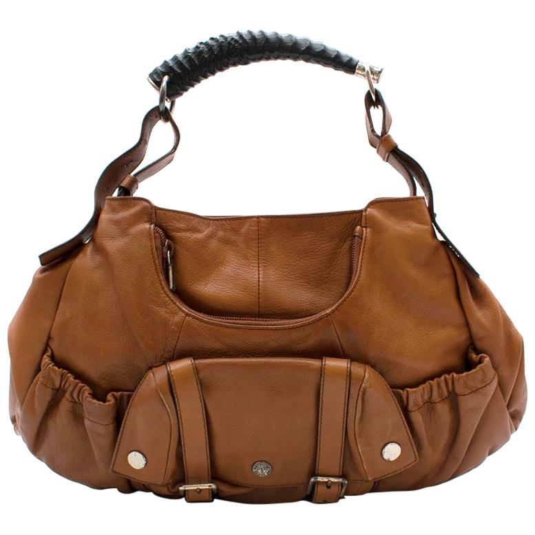 YSL Rive Gauche Vintage Brown Leather Handbag	