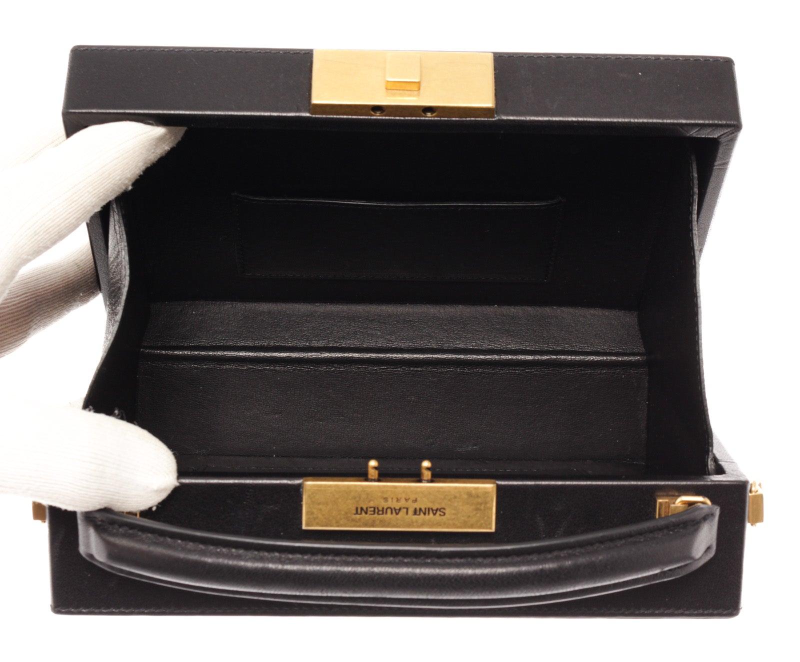 YSL Saint Lauren Black Leather Nan Box Bag 2