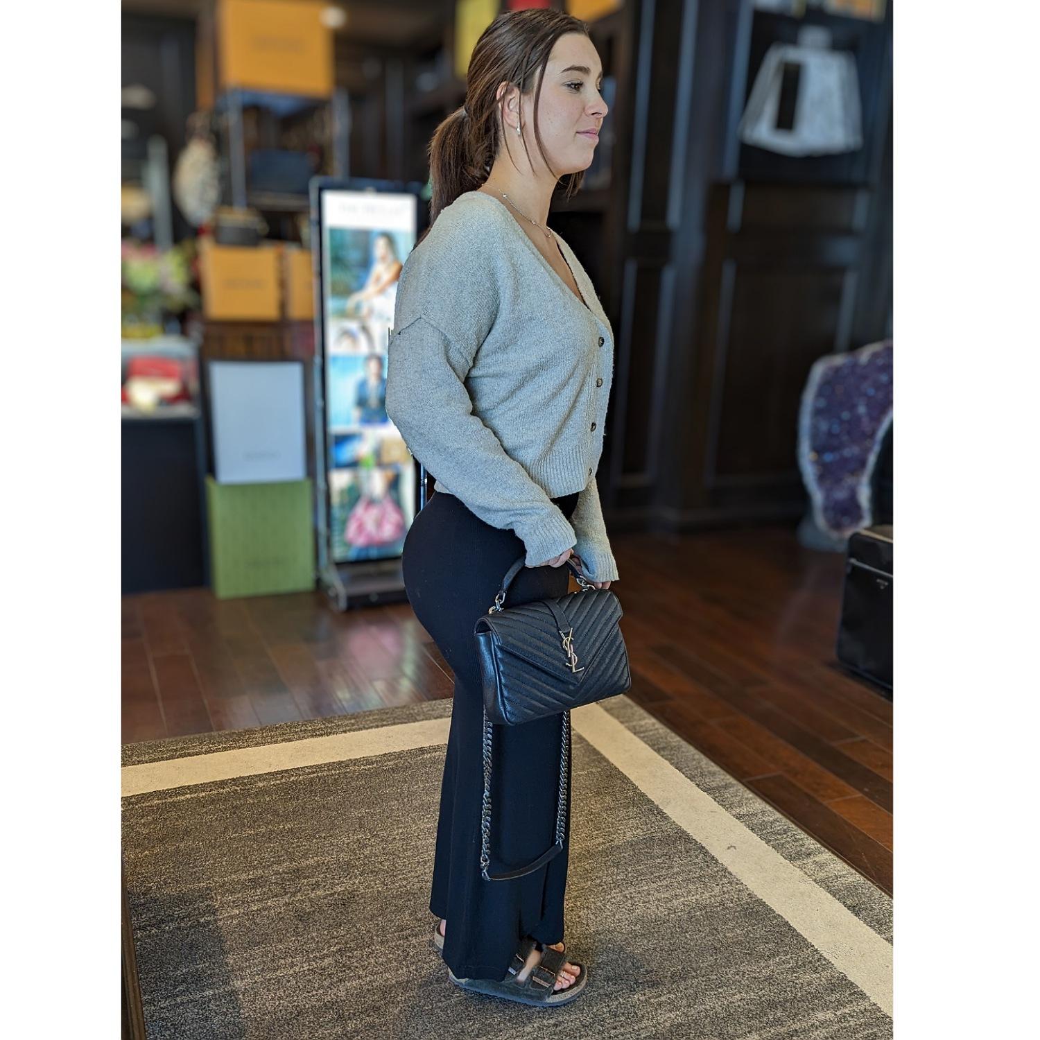 YSL Saint Laurent College Monogram Chevron Medium Bag 6