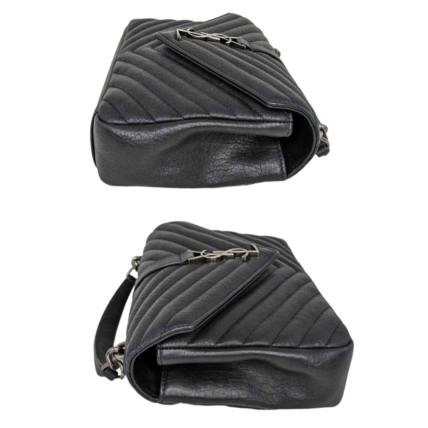 YSL Saint Laurent College Monogram Chevron Medium Bag In Excellent Condition In Scottsdale, AZ
