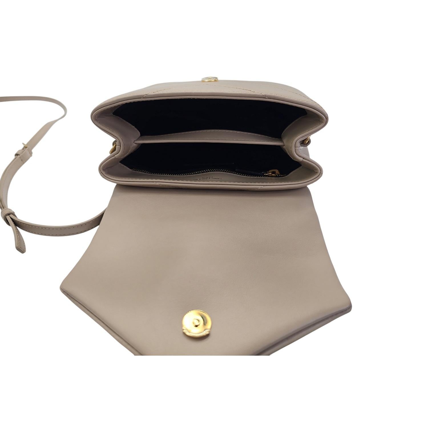 YSL Saint Laurent Dark Beige Toy Loulou Matelassé Crossbody 2