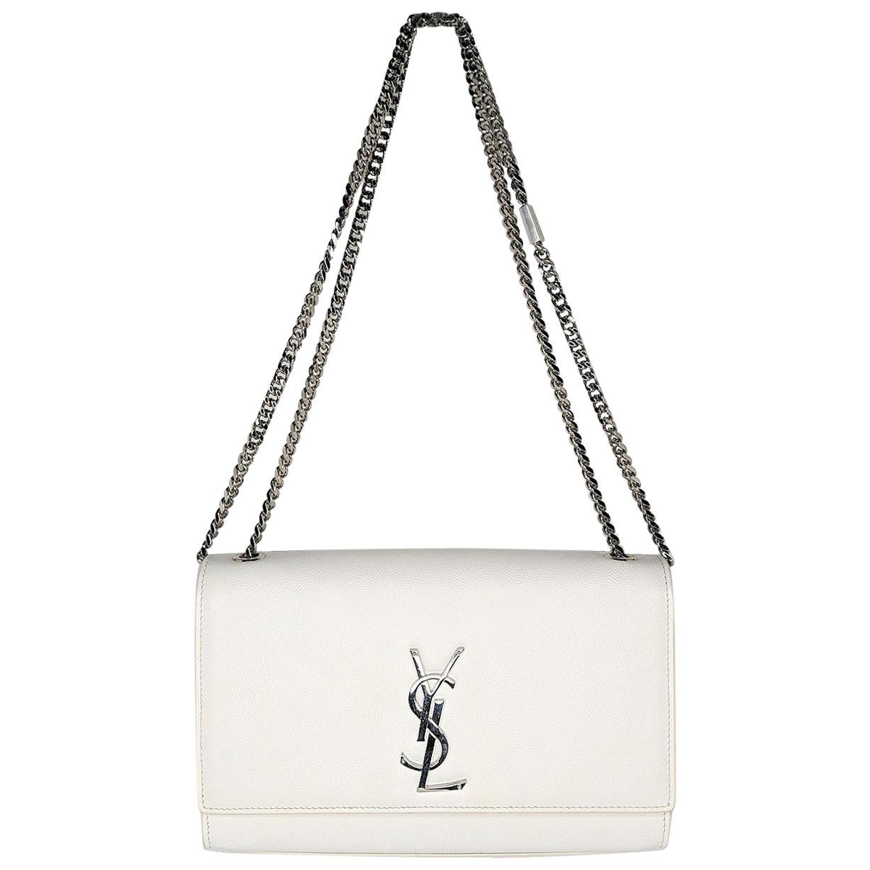 YSL Saint Laurent Kate Grain De Poudre Shoulder Bag Chain