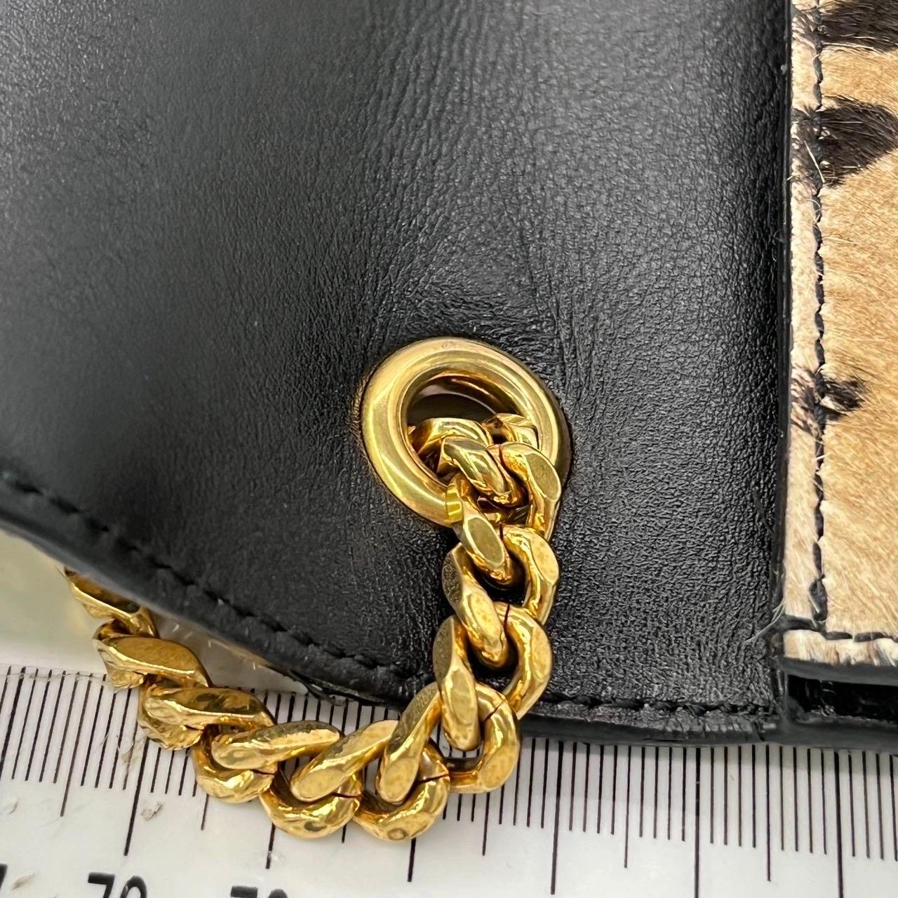 YSL Saint Laurent Kate Small Pony-style Calfskin Leather Leopard Print Tassle im Angebot 9