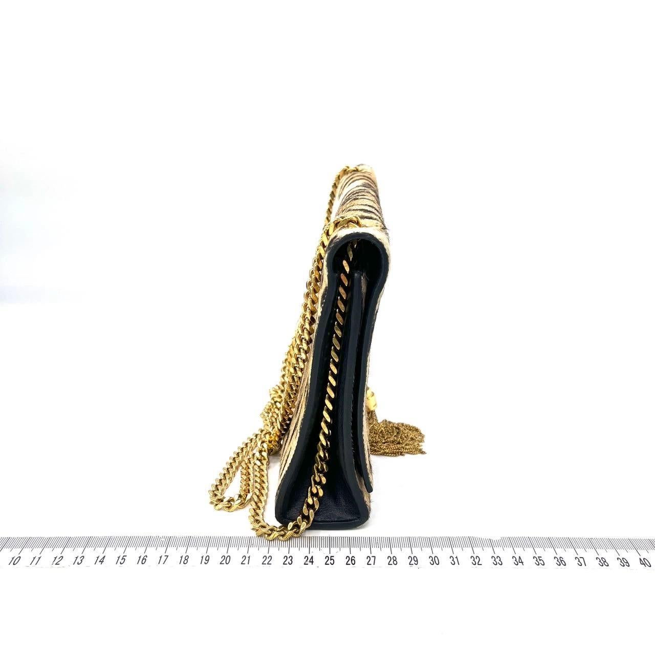 YSL Saint Laurent Kate Small Pony-style Calfskin Leather Leopard Print Tassle Damen im Angebot