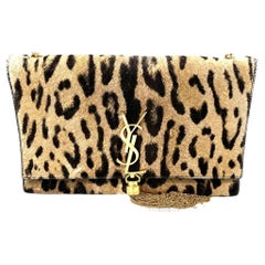 YSL Saint Laurent Kate Small Pony-style Calfskin Leather Leopard Print Tassle