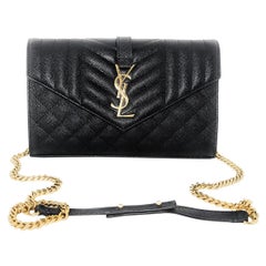 YSL Saint Laurent Monogram Enveloppe Portefeuille Sur Chaîne