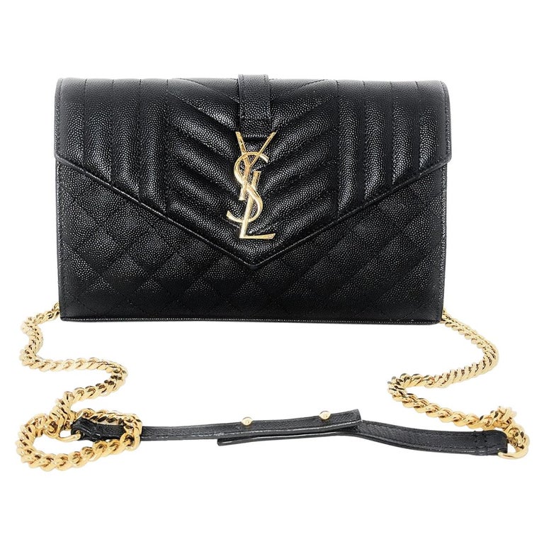 YSL Saint Laurent Monogram Envelope Wallet On Chain at 1stDibs