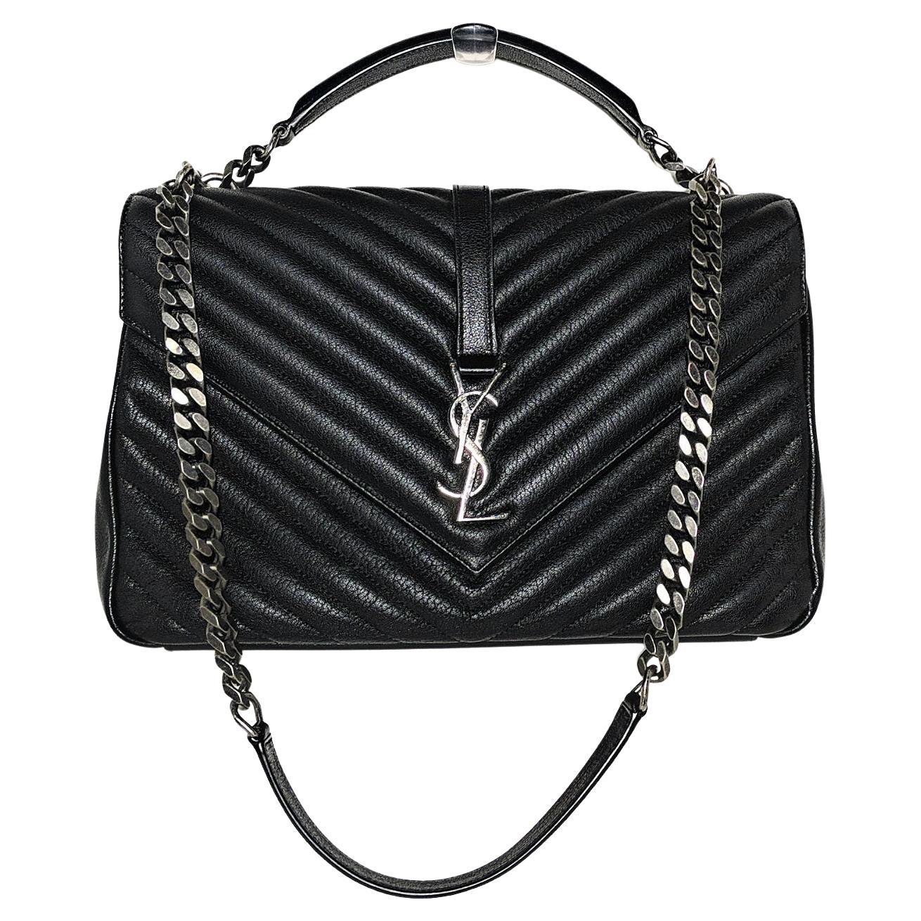 YSL Saint Laurent Monogram Matelassé Chevron Collège Flap