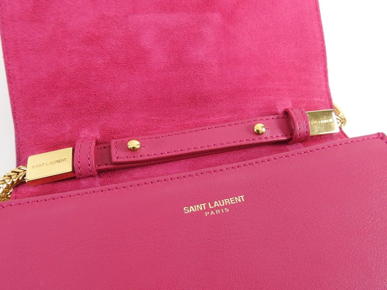 Yves Saint Laurent Pink Leather Y-Ligne Mini Pochette Crossbody