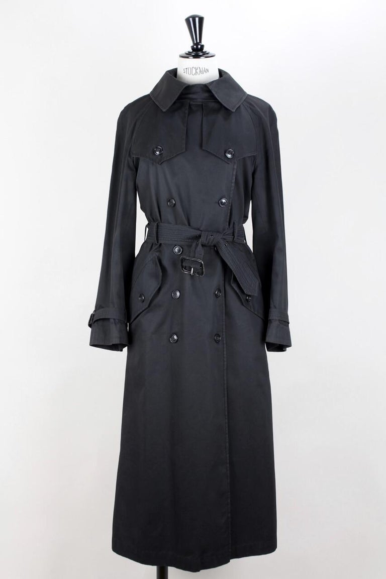 YSL Yves Saint Laurent Black Cotton Trench Coat, circa 1970s Size up to ...