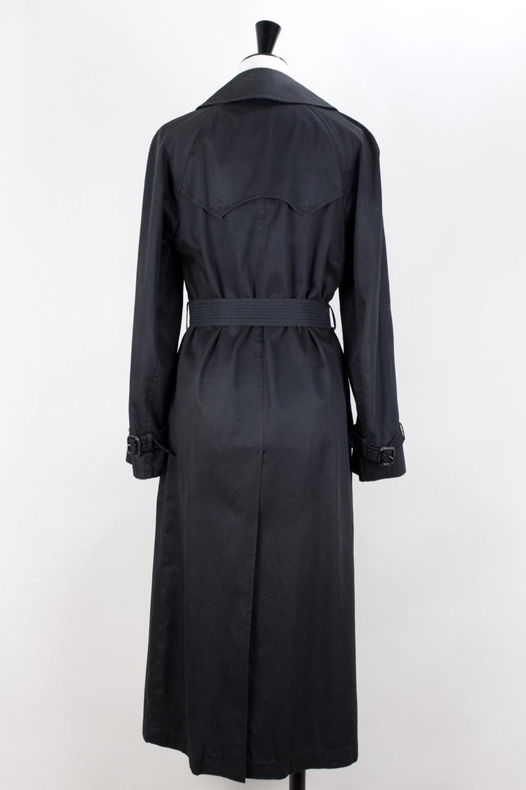 YSL Yves Saint Laurent Black Cotton Trench Coat, circa 1970s Size up to ...