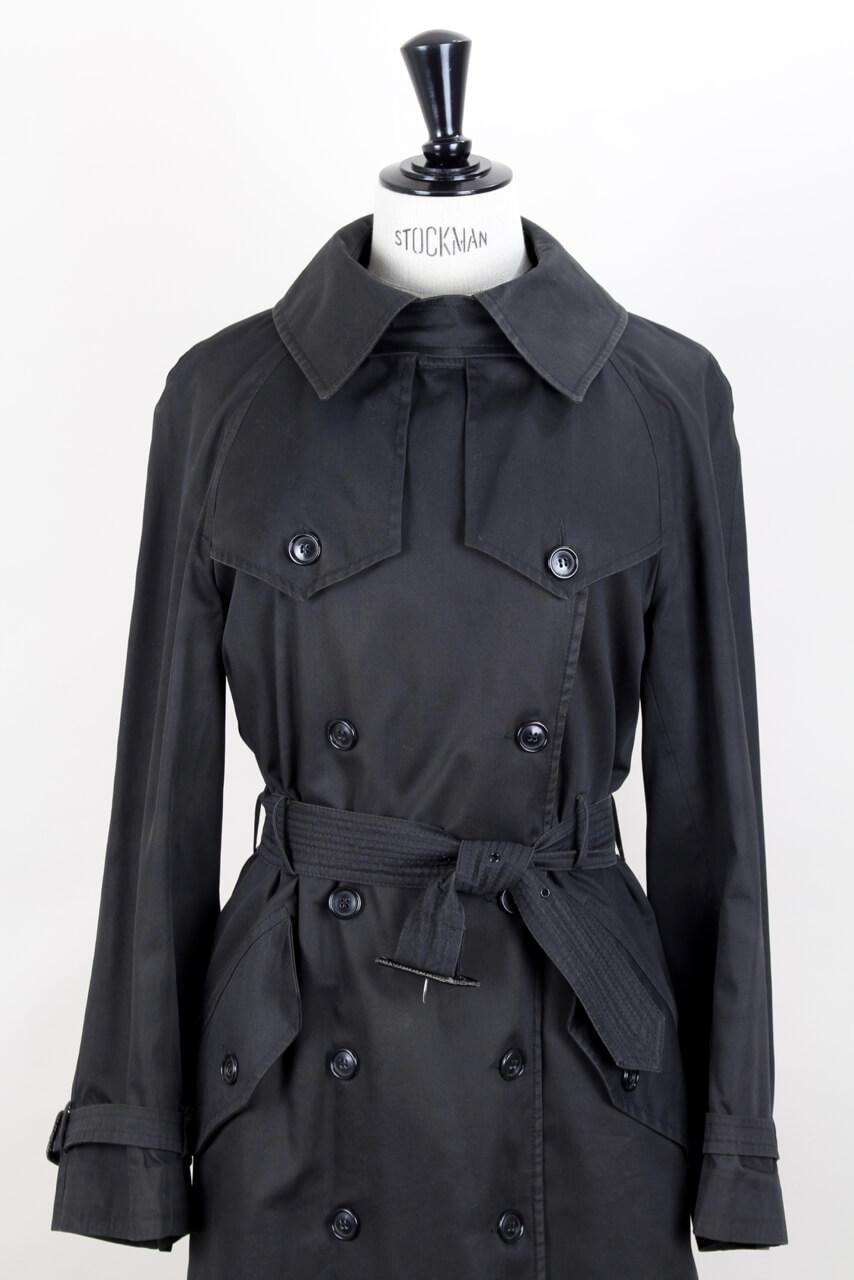 YSL Yves Saint Laurent Black Cotton Trench Coat, circa 1970s Size up to M In Excellent Condition In Munich, DE