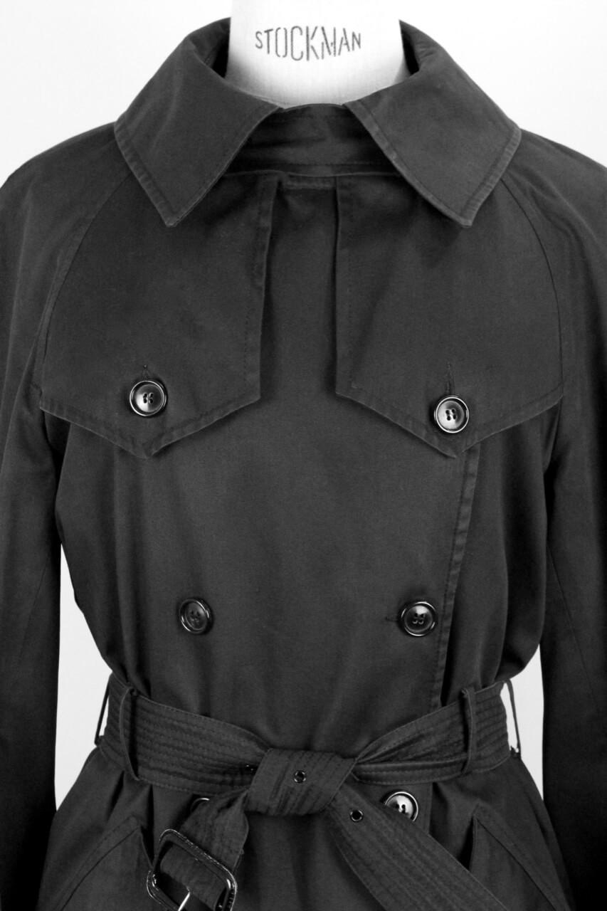 YSL Yves Saint Laurent Black Cotton Trench Coat, circa 1970s Size up to M 1