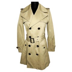 YSL Saint Laurent Runway Classic 6 Button Trench Coat Belted US 4 36