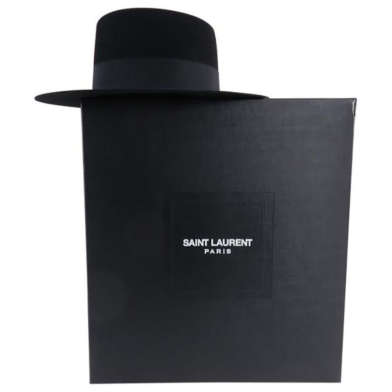 Women's or Men's YSL Saint Laurent Spring 2015 Runway Black Felt Hat