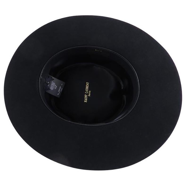 YSL Saint Laurent Spring 2015 Runway Black Felt Hat 4
