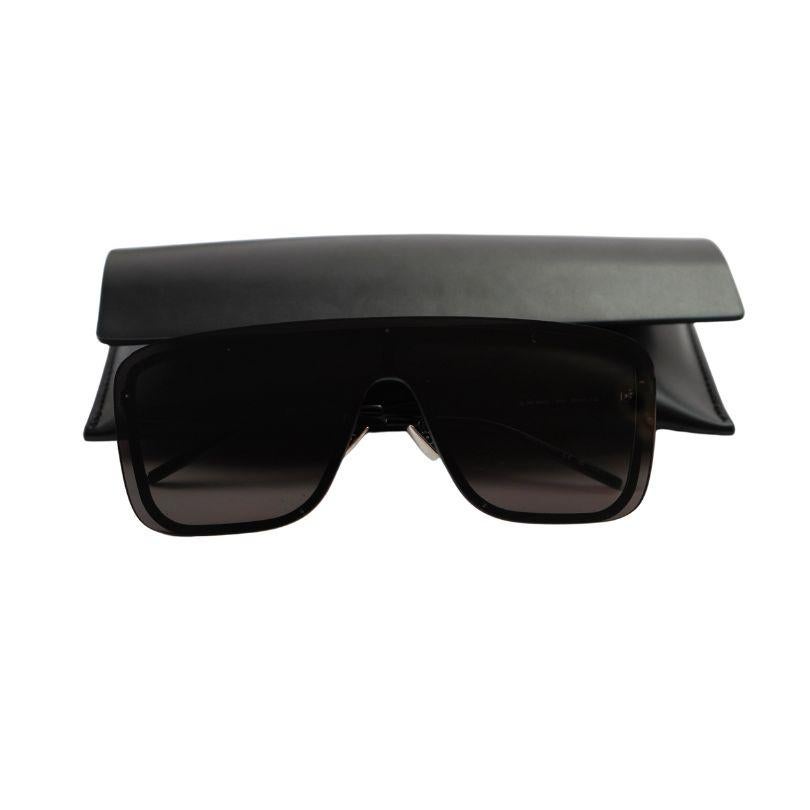 YSL Saint Laurent The Mask 99MM Shield Metal Sunglasses For Sale 4