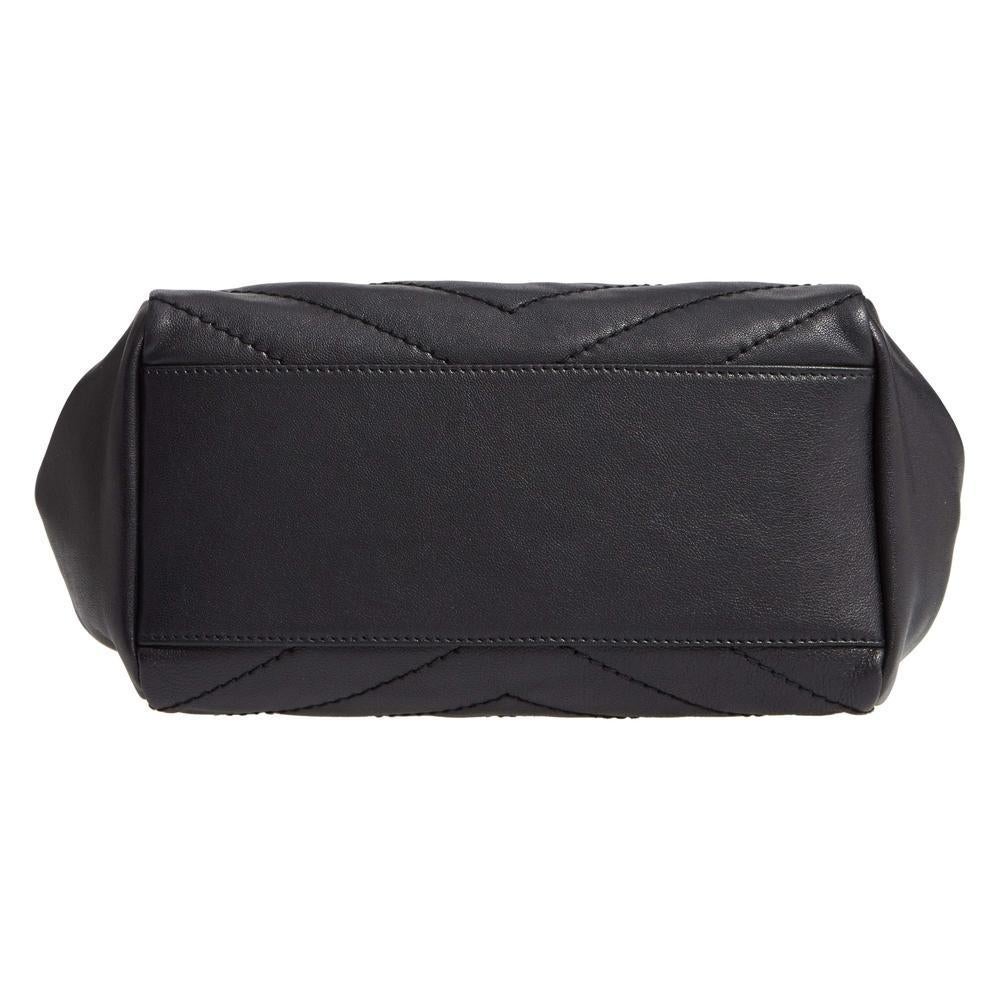YSL Small Nolita Black Leather Badge Embellished Shoulder Bag For Sale 1
