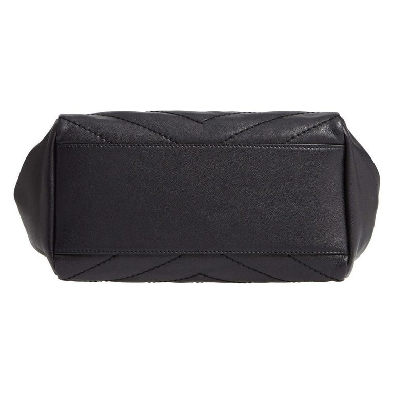 YSL Small Nolita Black Leather Badge Embellished Shoulder Bag For Sale at 1stdibs