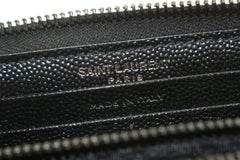 YSL So Black Chevron Gestepptes langes kontinentales Portemonnaie mit Reißverschluss 1YSL0407C