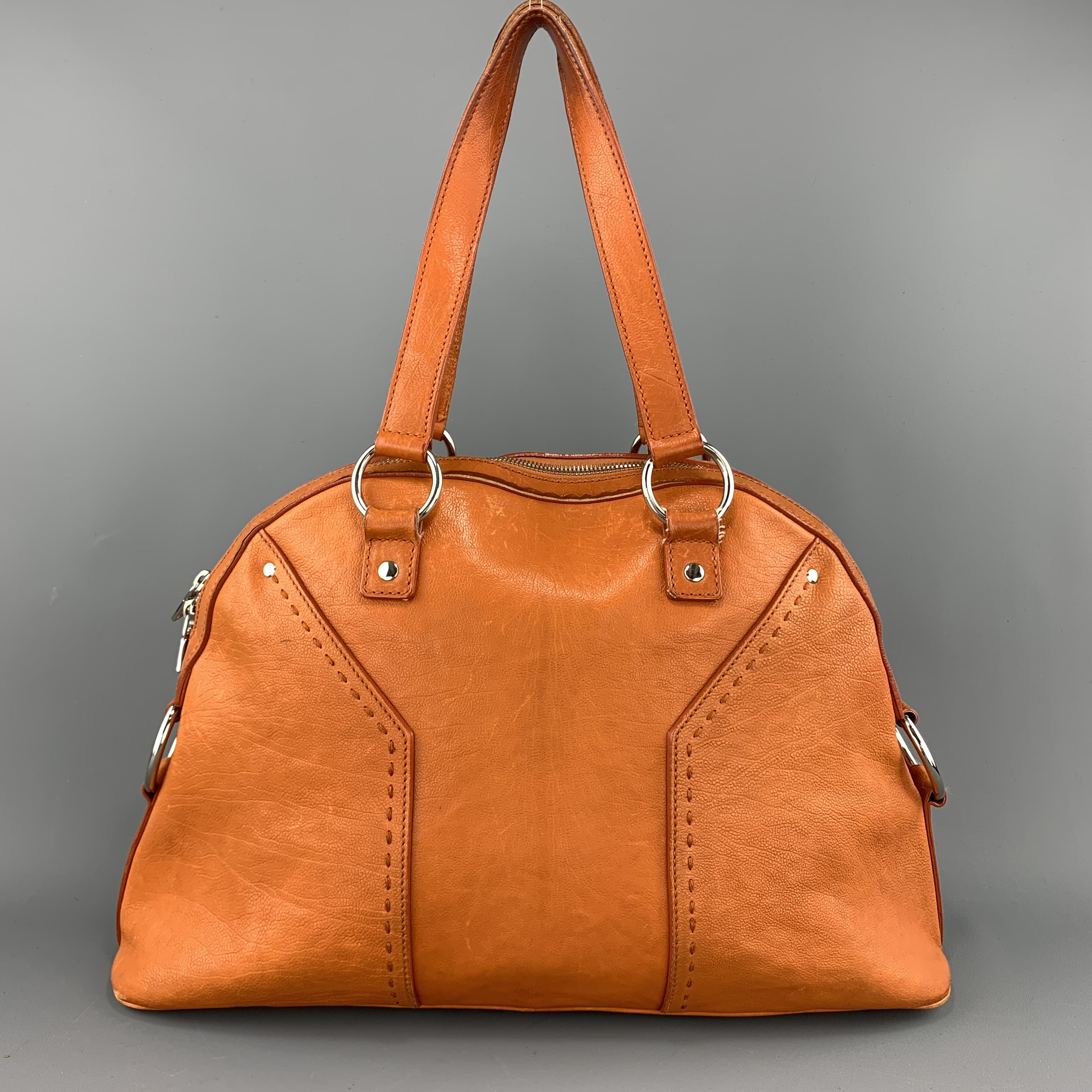 YSL Solid Burnt Orange Leather MUSE Tote Handbag For Sale at 1stDibs ...
