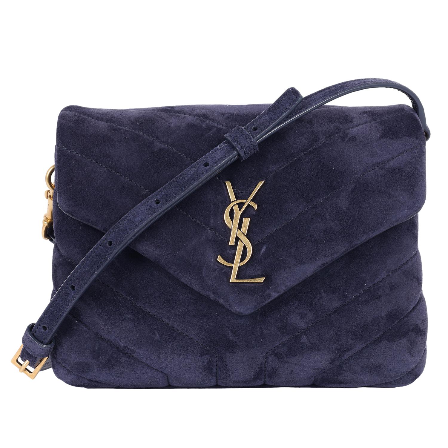 YSL Suede Toy Loulou Shoulder Bag Deep Marine Blue 5