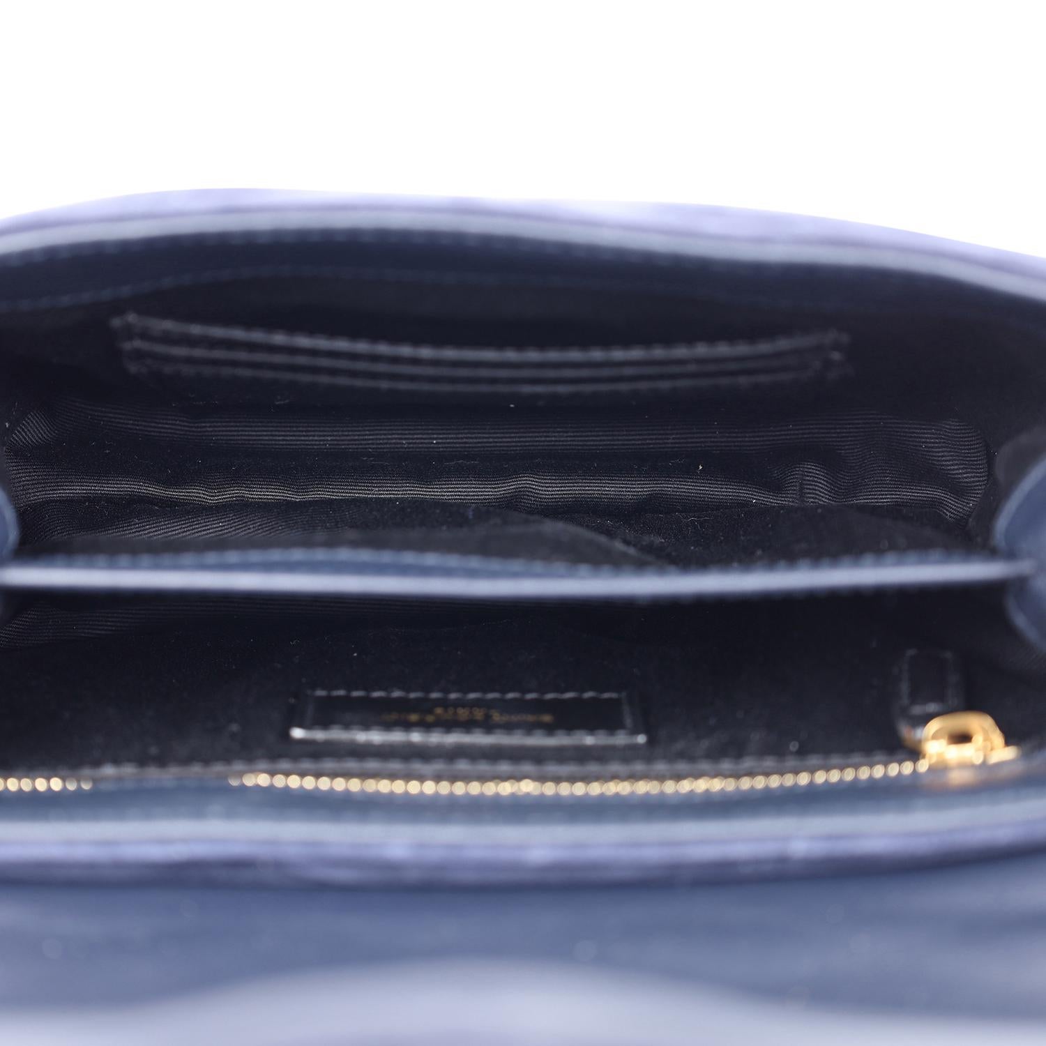YSL Suede Toy Loulou Shoulder Bag Deep Marine Blue 6