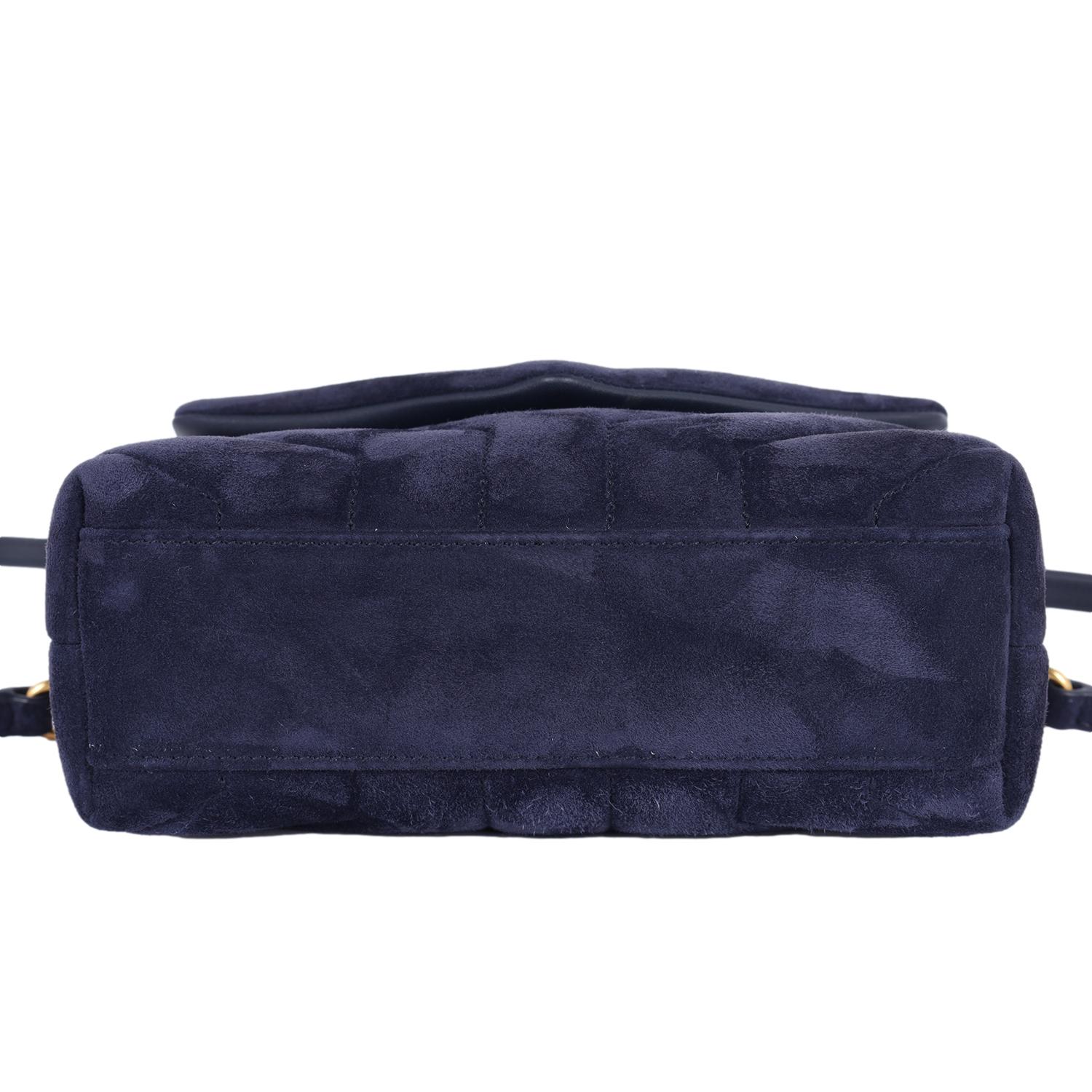 YSL Suede Toy Loulou Shoulder Bag Deep Marine Blue 4