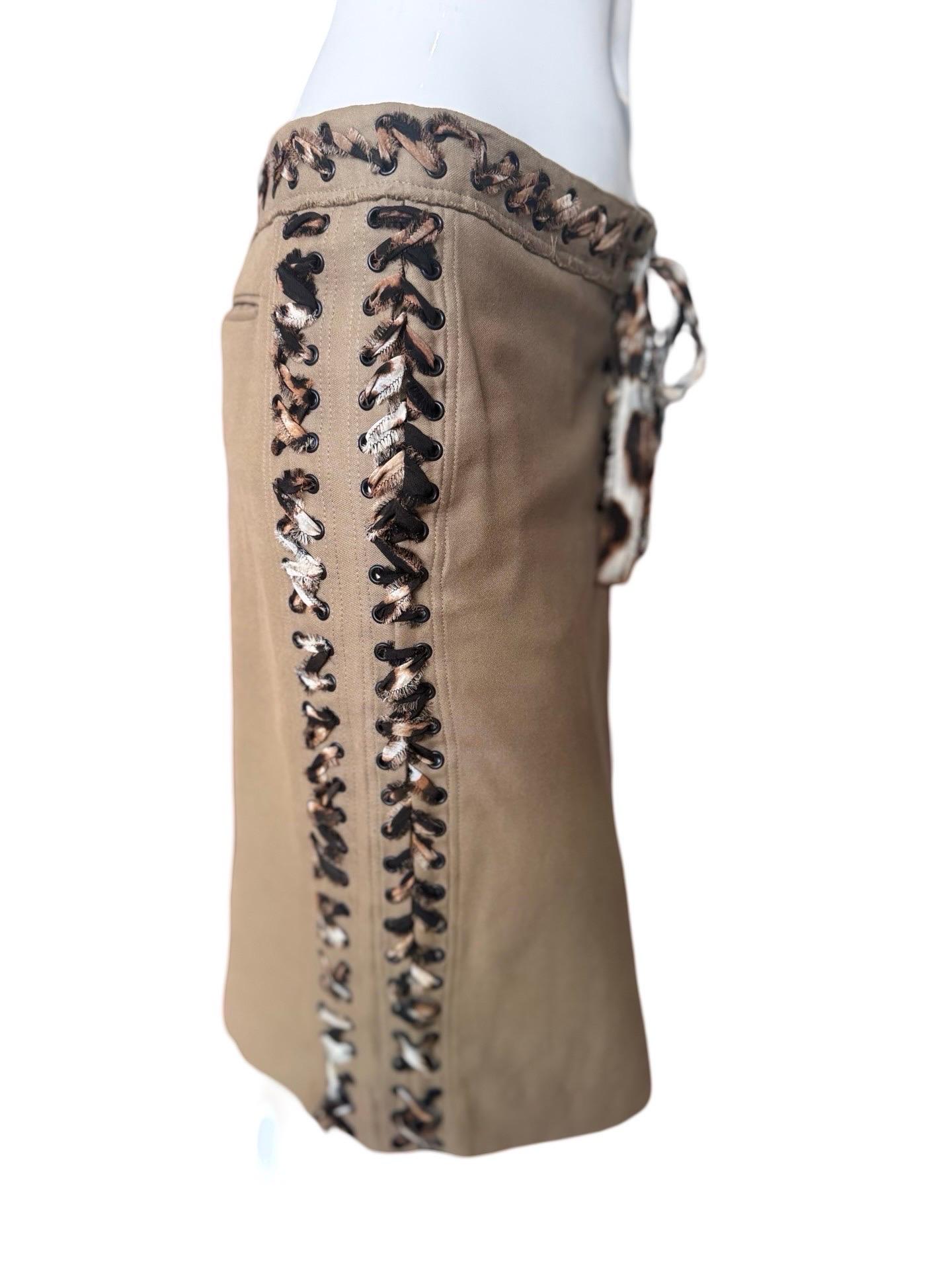 YSL Tom Ford Lace Up Pencil Skirt For Sale 1