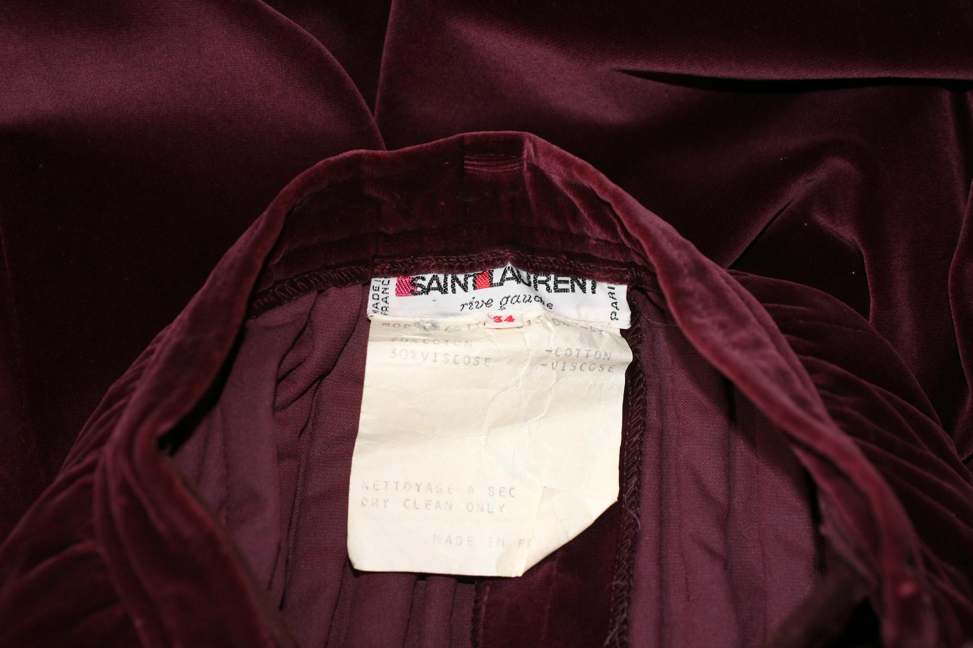 Women's YSL Velvet Russian Pin Tucked skirt For Sale