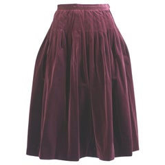 YSL Velvet Russian Pin Tucked skirt