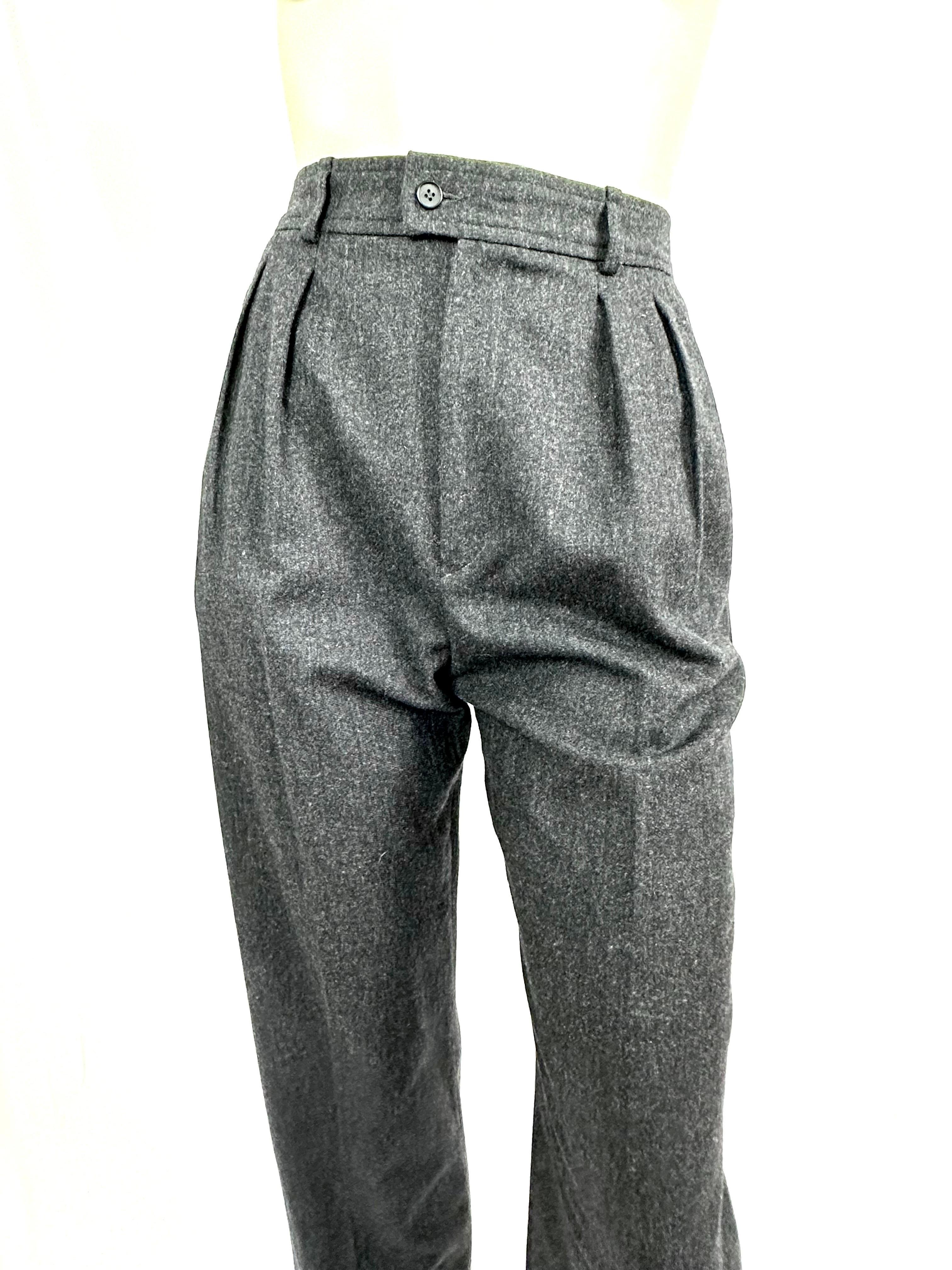 Ysl vintage anthracite gray wool trousers from the 1990s In Good Condition In L'ESCALA, ES