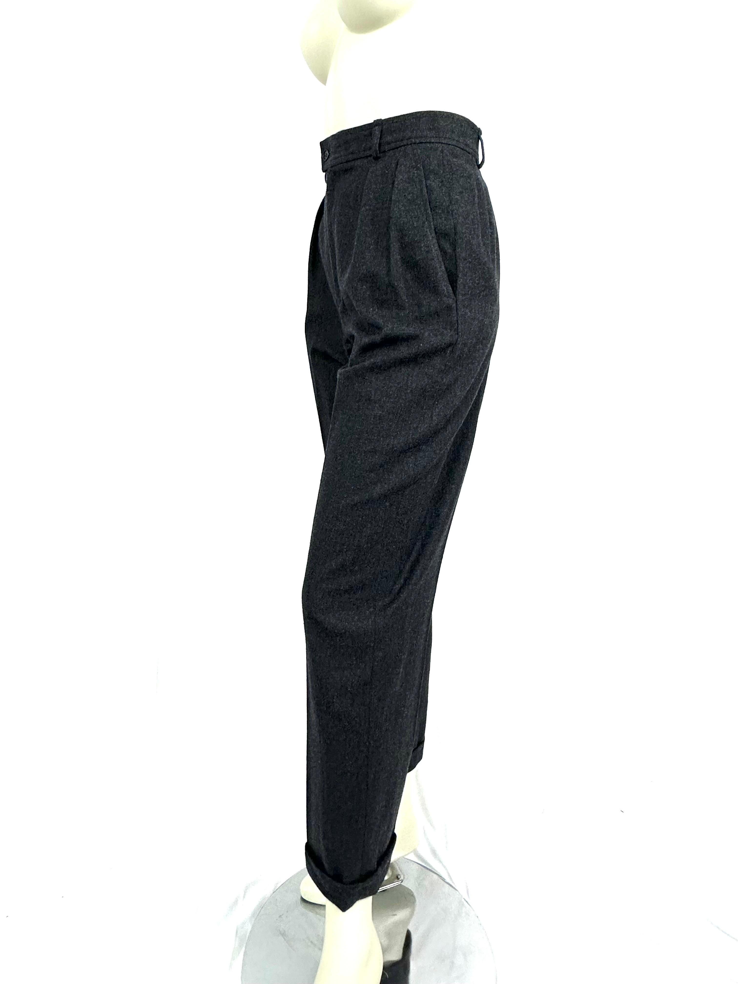 Women's Ysl vintage anthracite gray wool trousers from the 1990s
