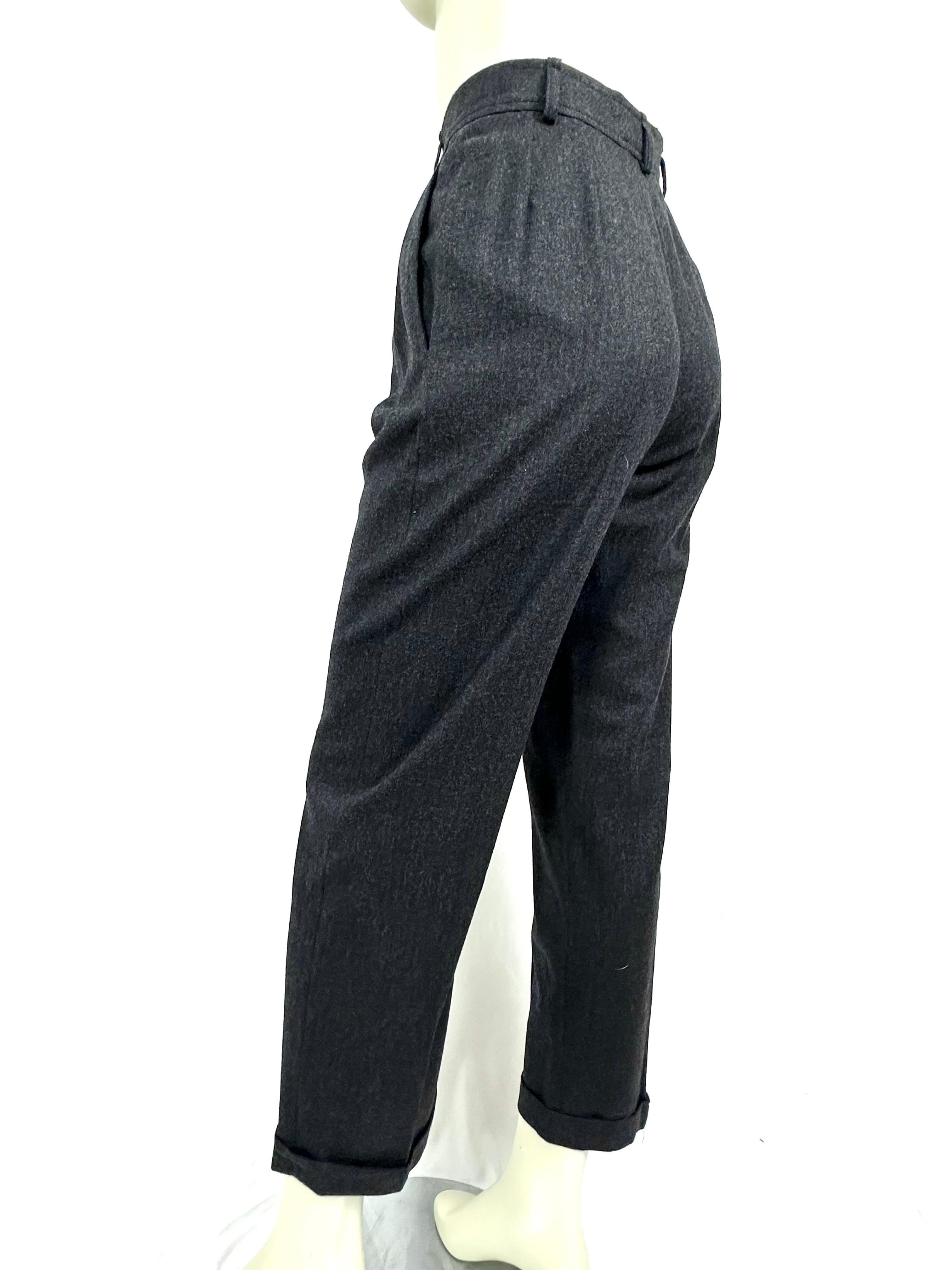 Ysl vintage anthracite gray wool trousers from the 1990s 2