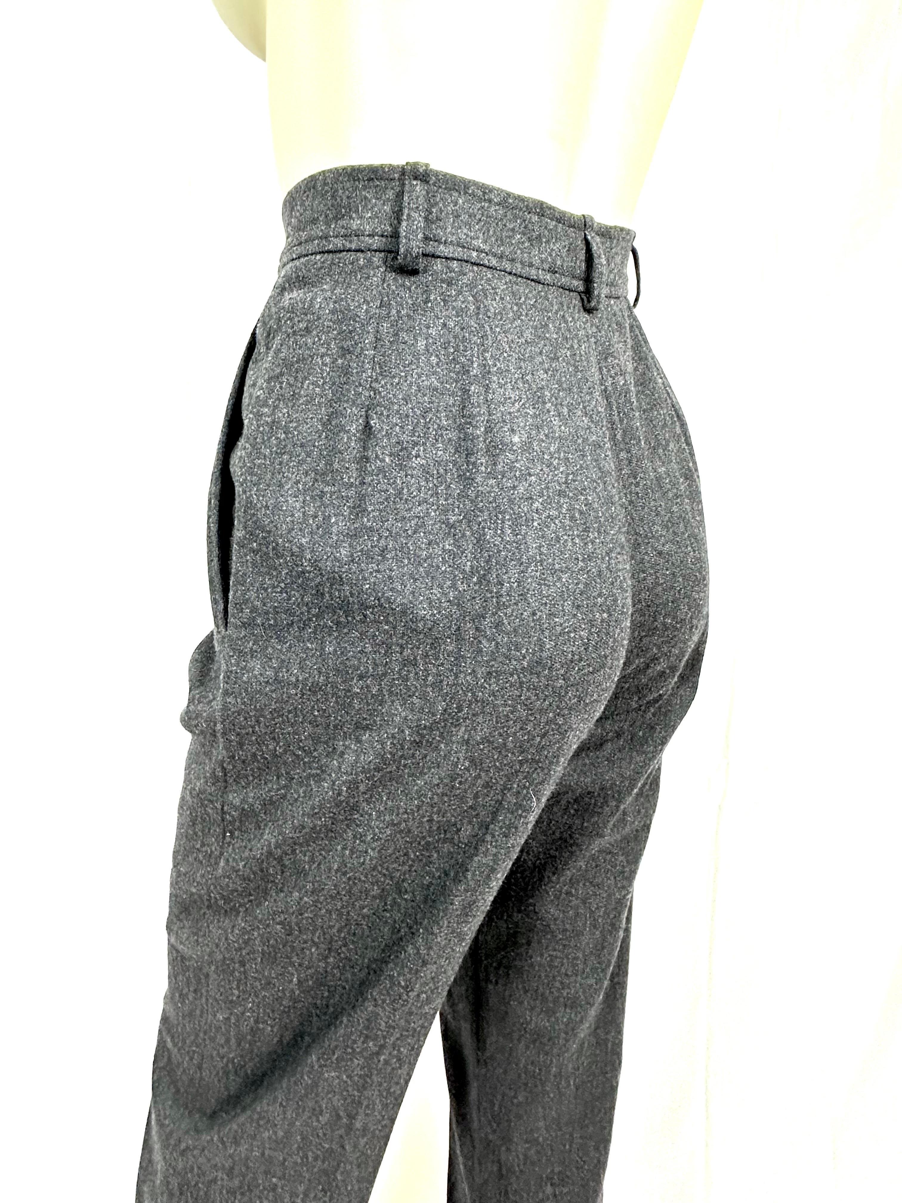 Ysl vintage anthracite gray wool trousers from the 1990s 3