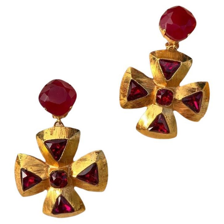 Boucles D'Oreilles Linda Hattab Paris Haute Couture - Clips Vintage Années 80