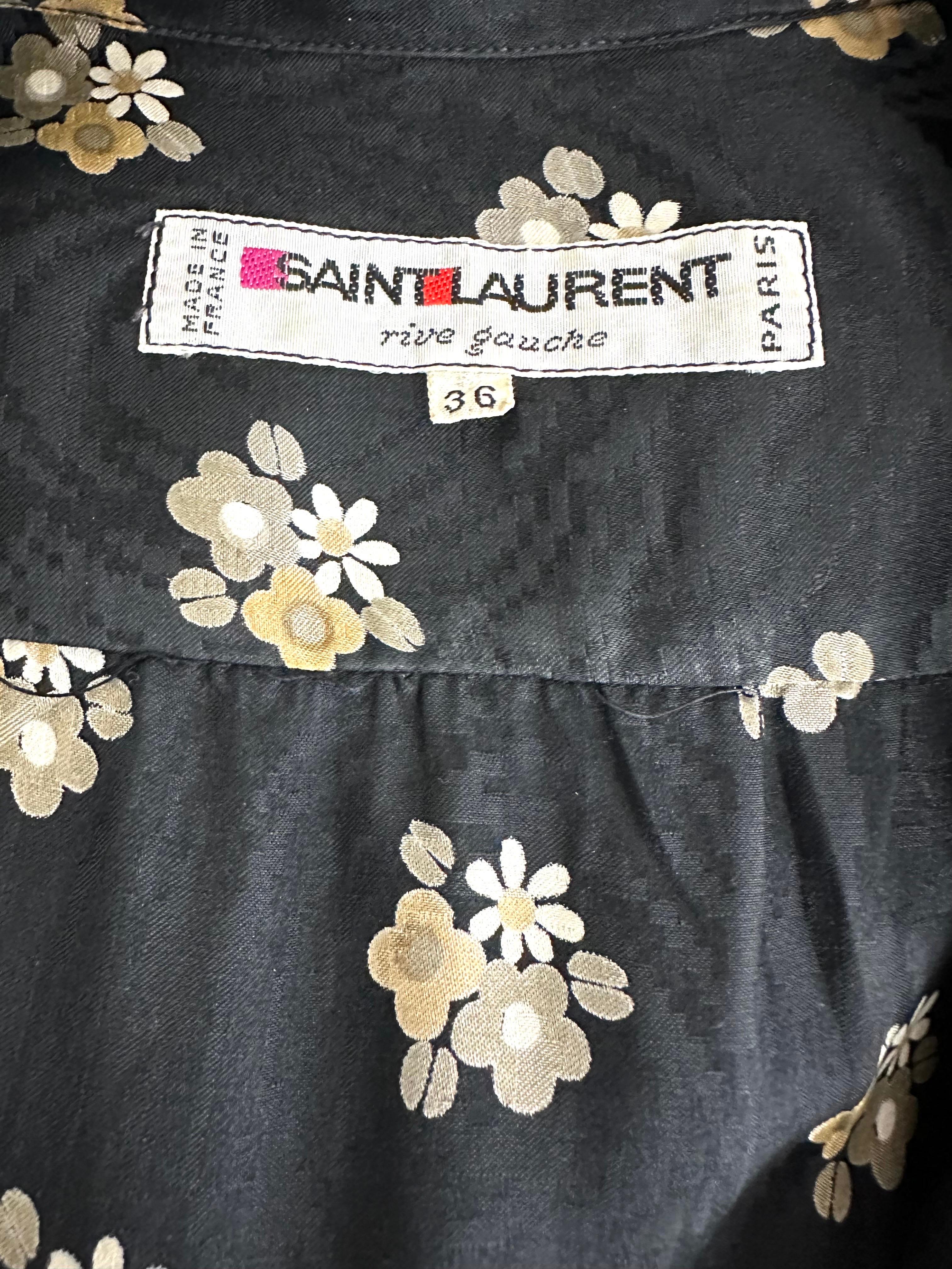 Ysl vintage Yves saint Laurent 70’s silk blouse For Sale 9