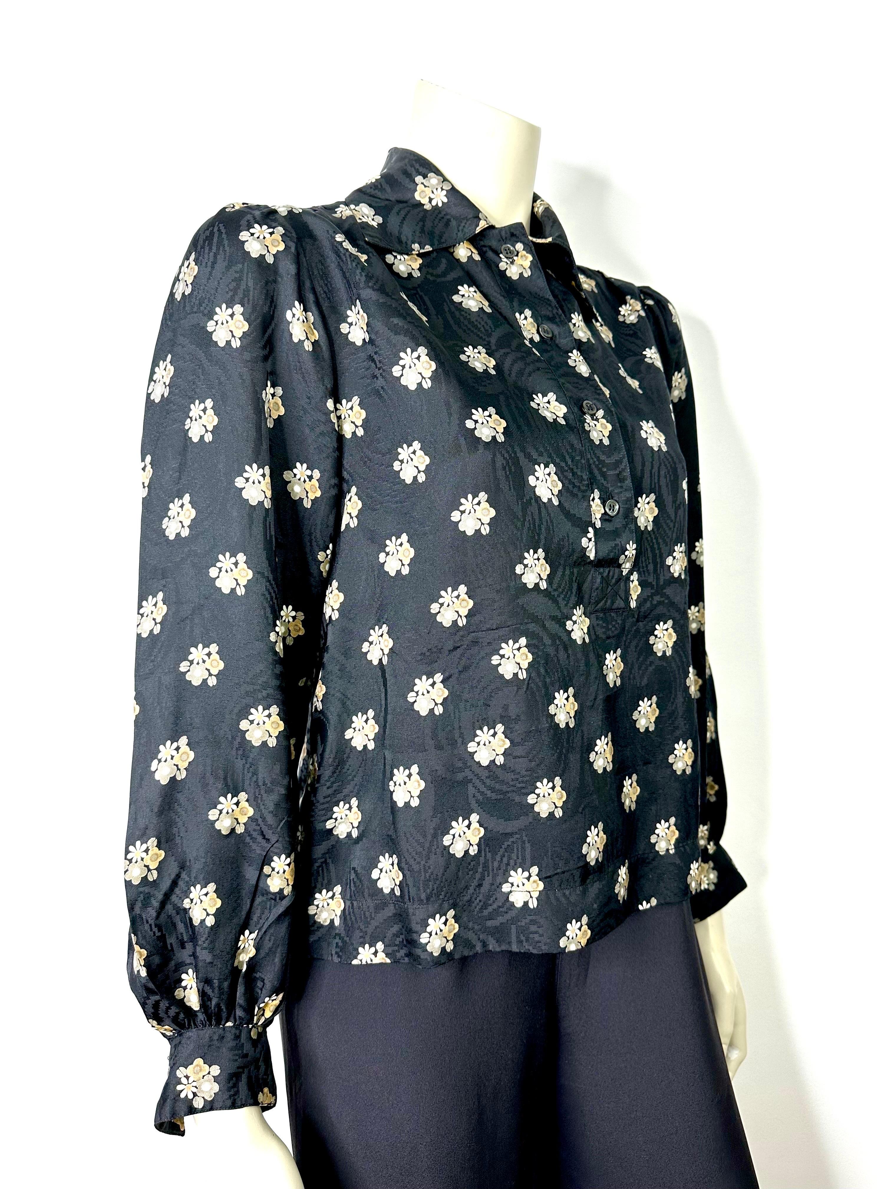 Ysl vintage Yves saint Laurent 70’s silk blouse For Sale 3