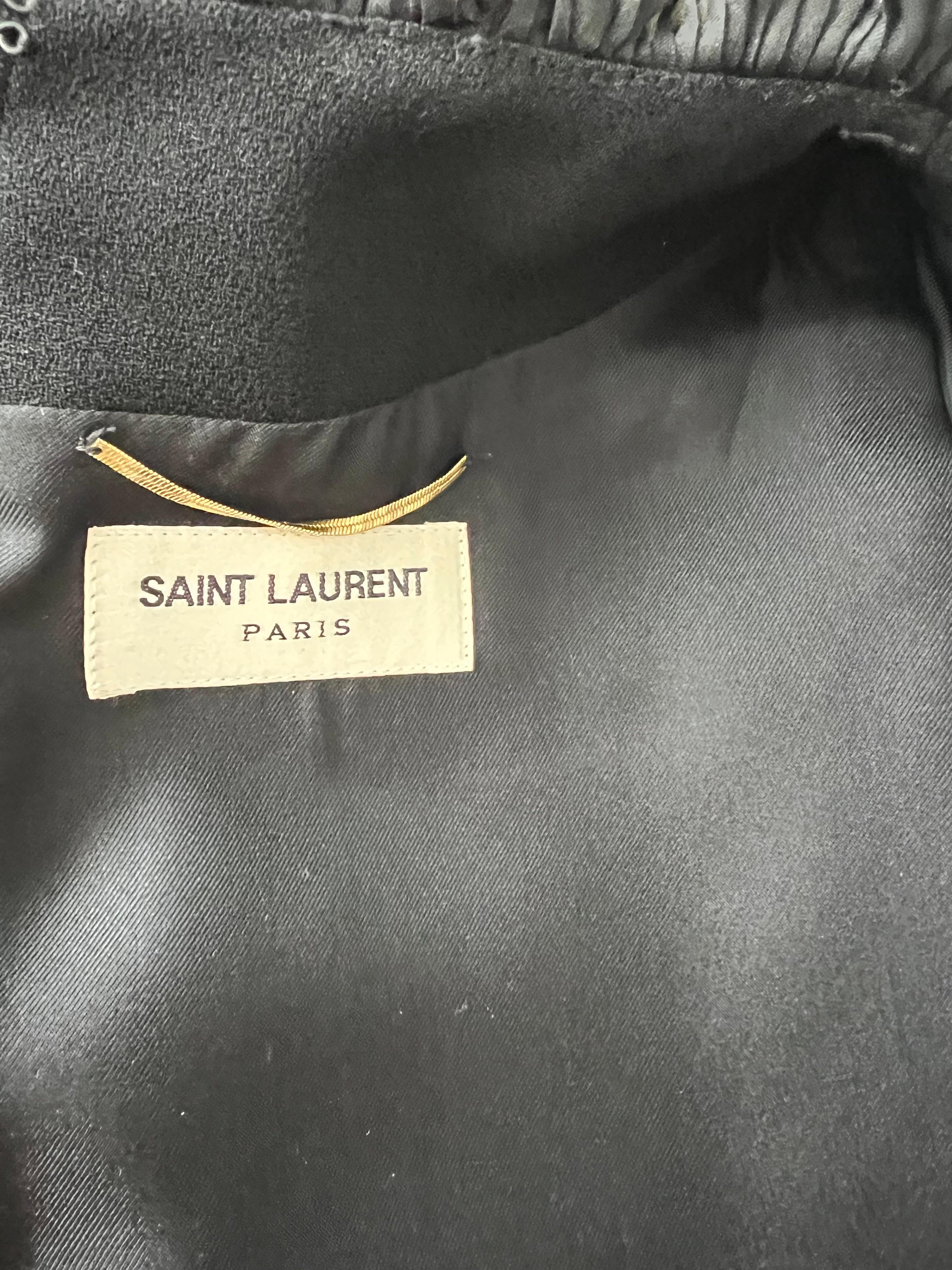YSL Wool Dress with Ruffle detail and sequins button size 40  For Sale 1