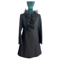 YSL Wool Dress with Ruffle detail and sequins button size 40