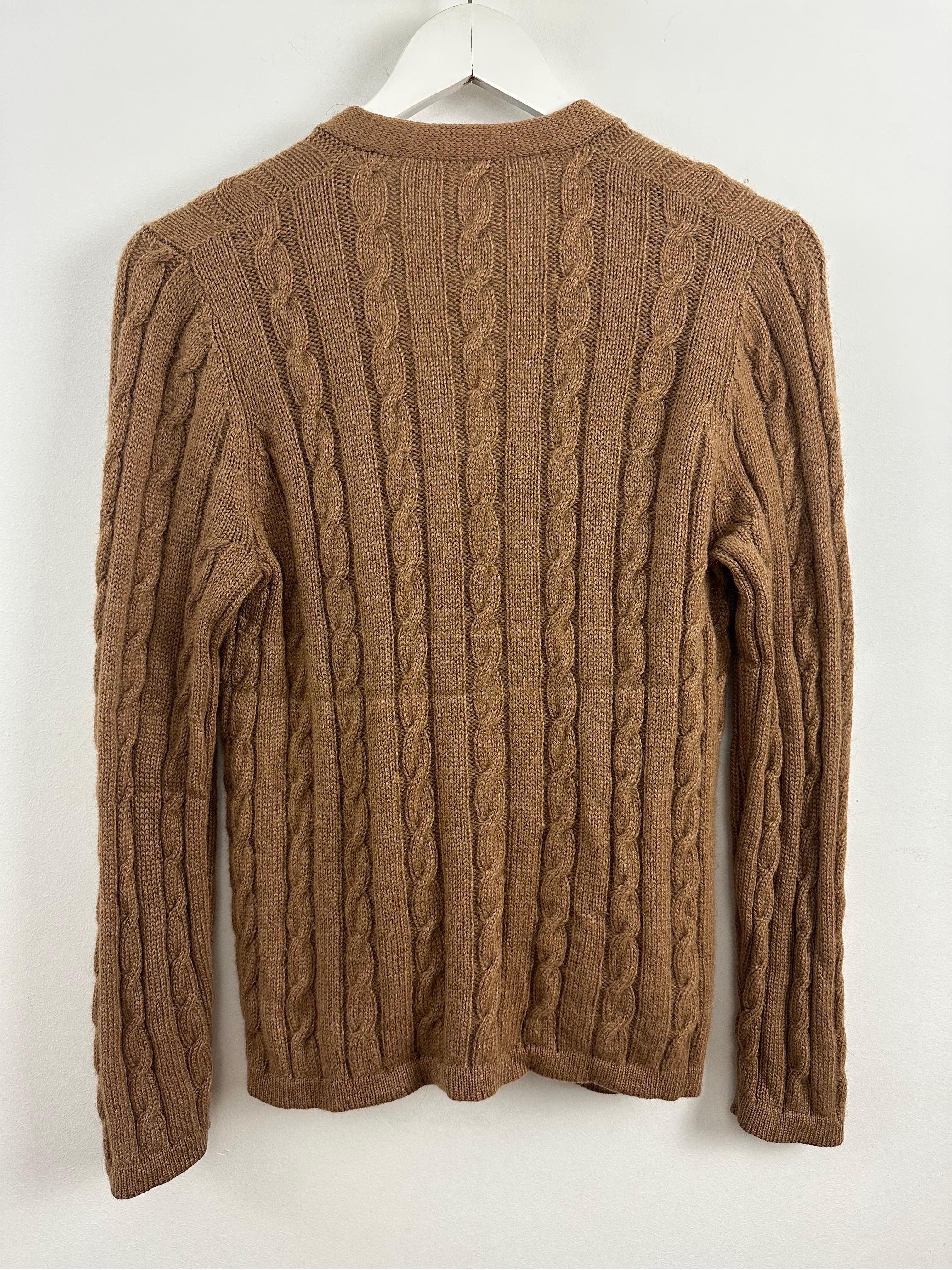 YSL Yves saint Laurent 1970 cardigan in camel wool In Good Condition For Sale In L'ESCALA, ES